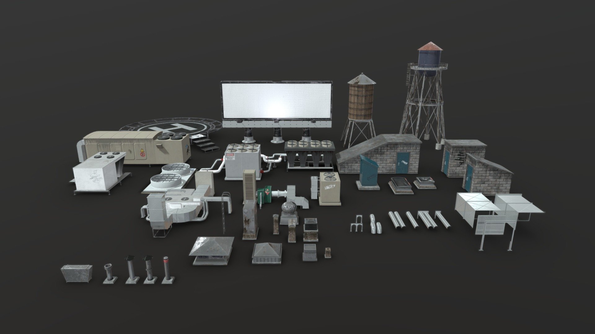 Rooftop Props 3d model