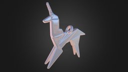 Origami Unicorn Pendant