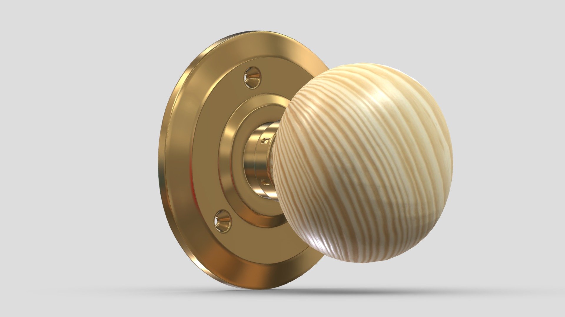 Pine Wood Mortice Door Knob 3d model