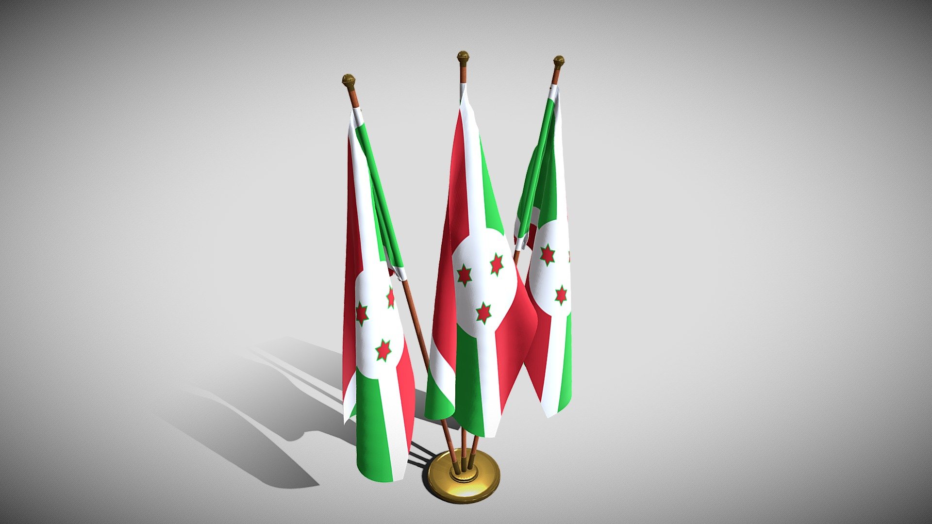 Burundi Flag Pack 3d model