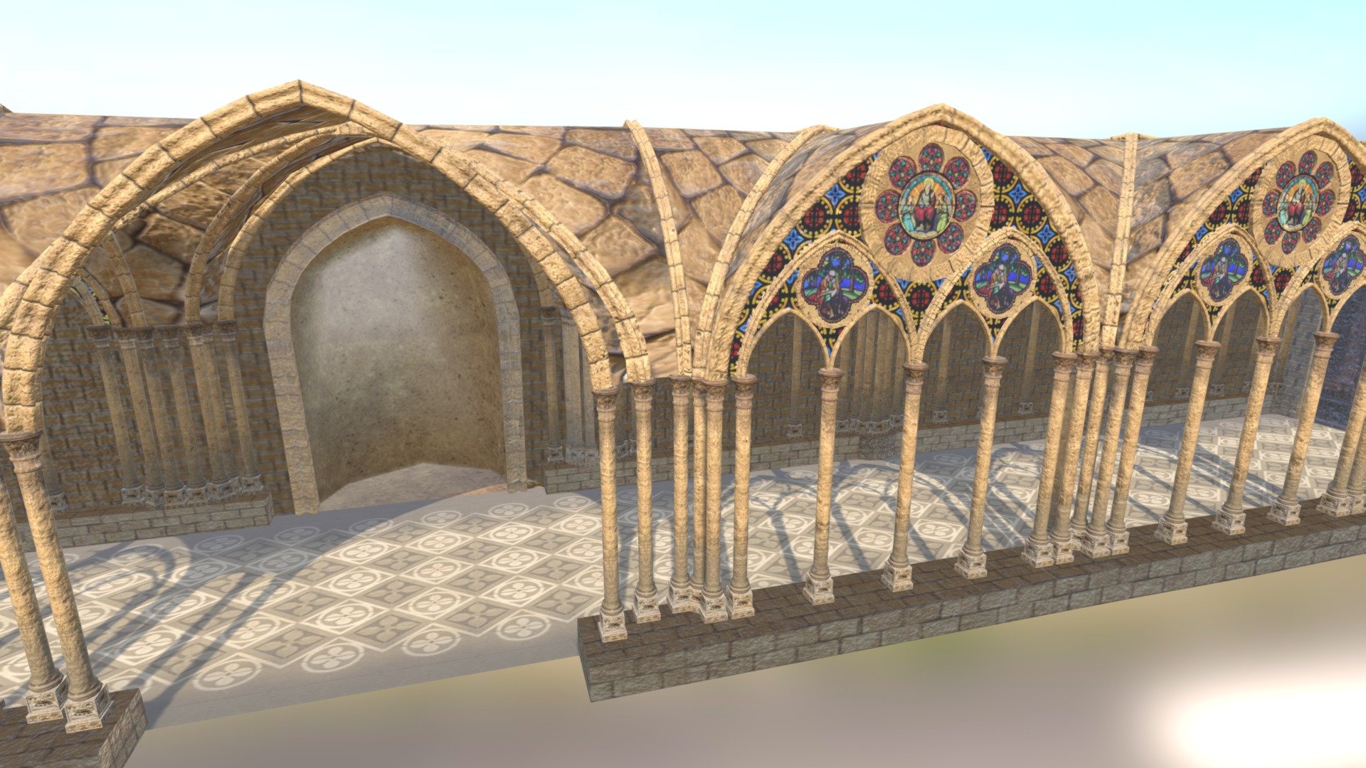 Gothic temple 3d model