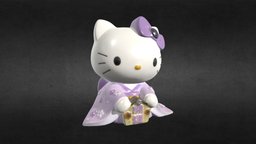 3D Scanned Hello Kitty in Kimono Figure