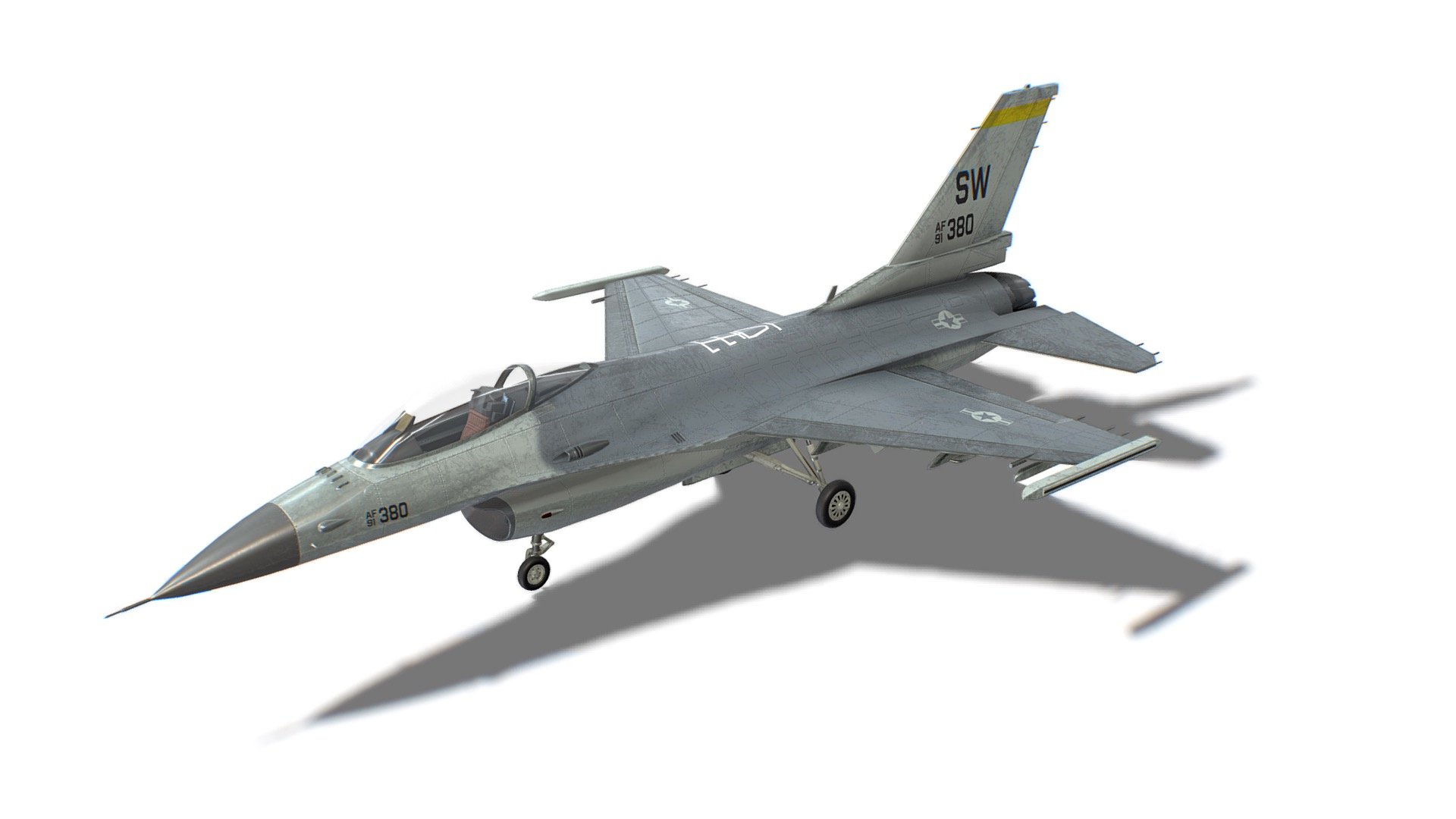 F-16 Fighting Falcon Jet Fighter Aircraft 3d model