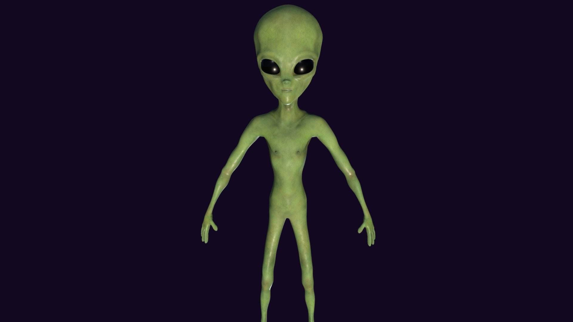 Realistic Alien Lowpoly 3d model