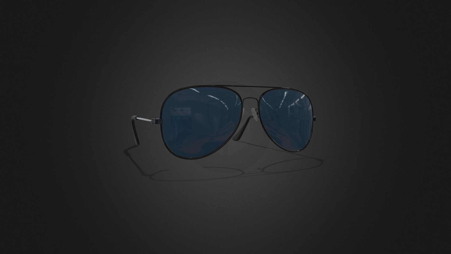 Realistic Aviator Sunglass Model 3d model