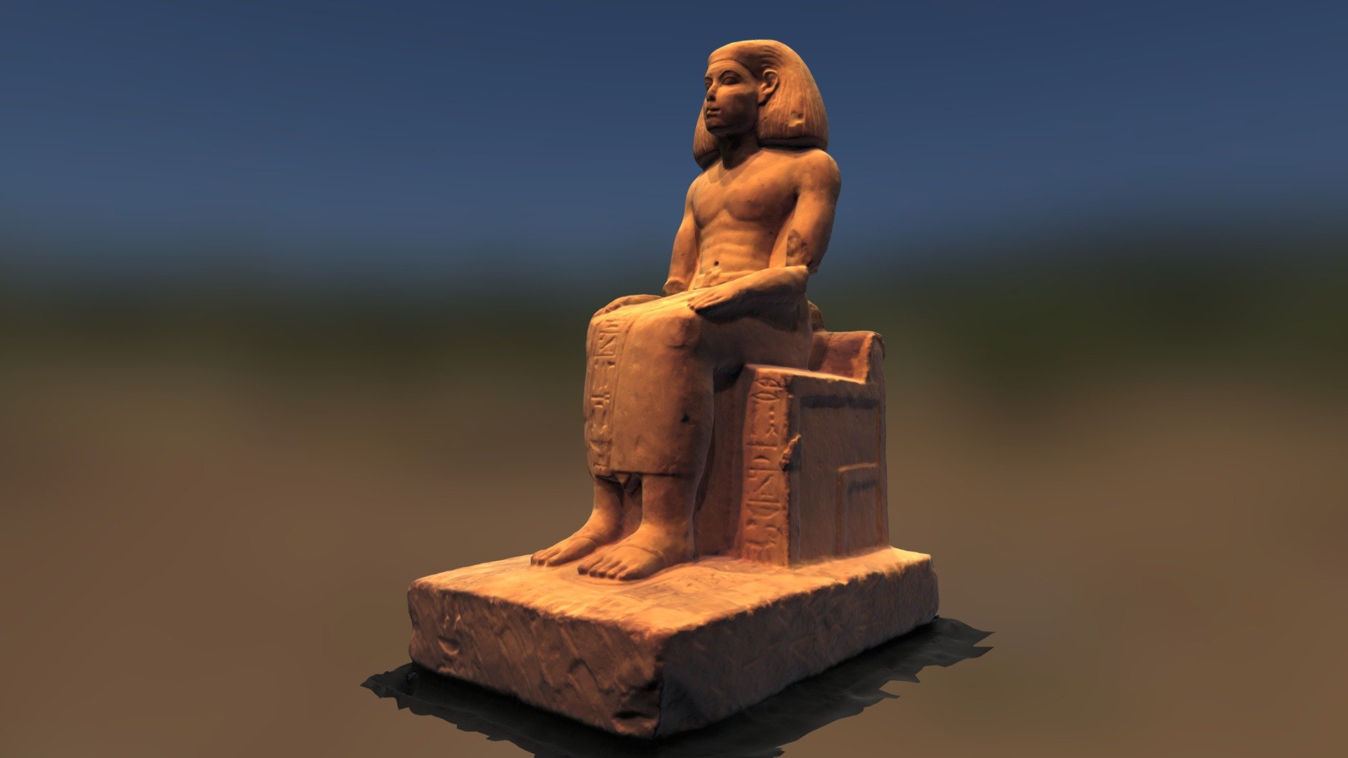 Egyptian statue of Kethy 3d model