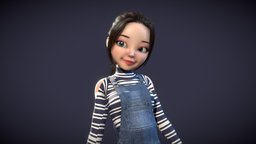 Cartoon girl cartoon beauty girl with binding