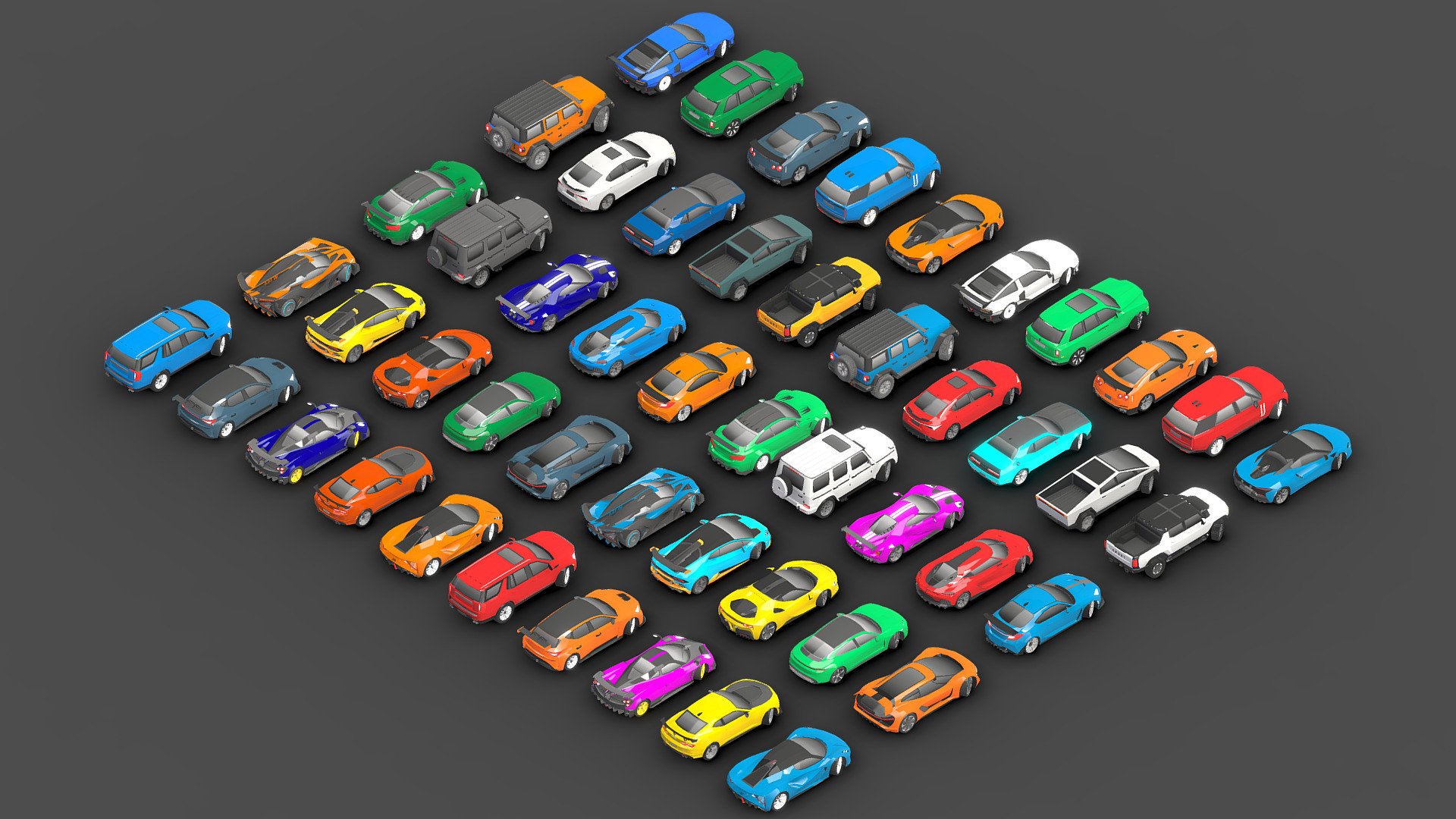 Low- Poly Cars Pack 1 3d model