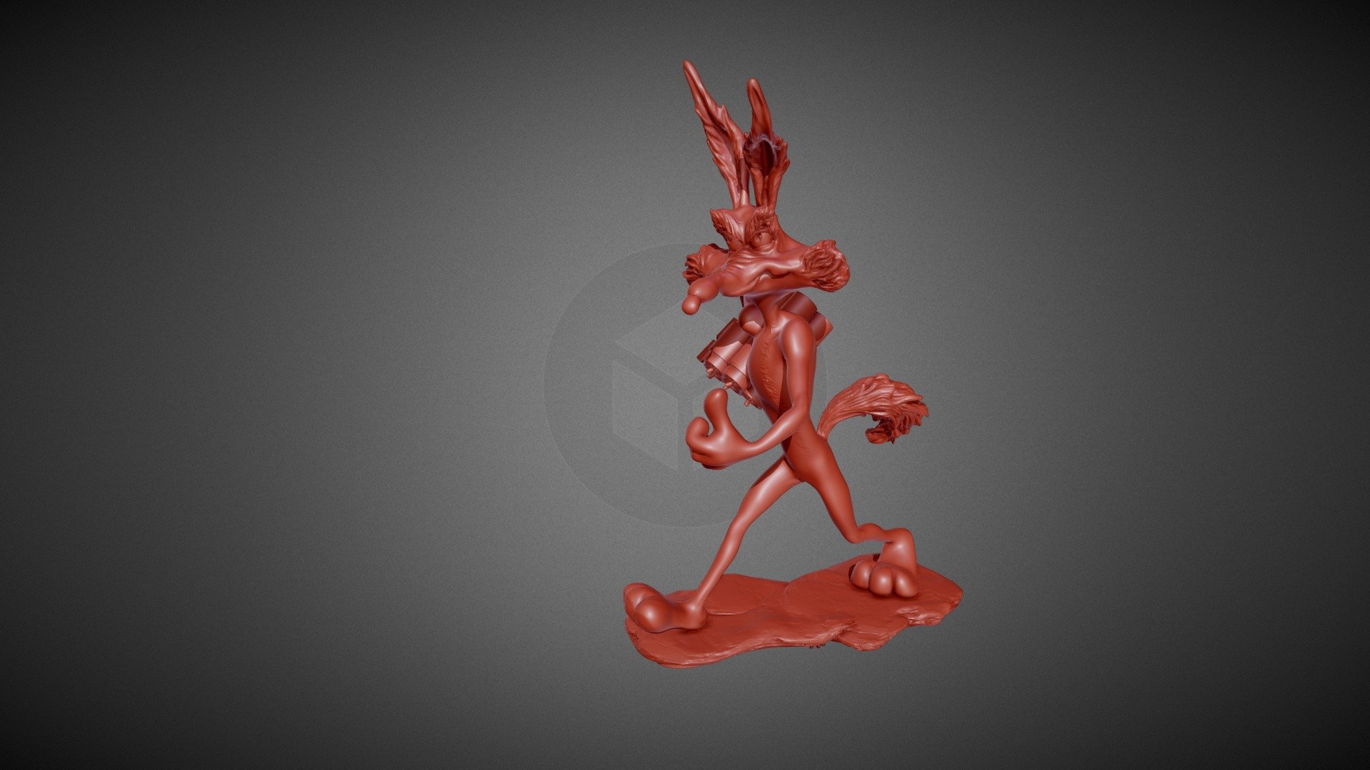 Coyote Cartoon Tnt1 3d model