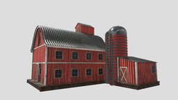 western farm house red barn with 4k pbr textures