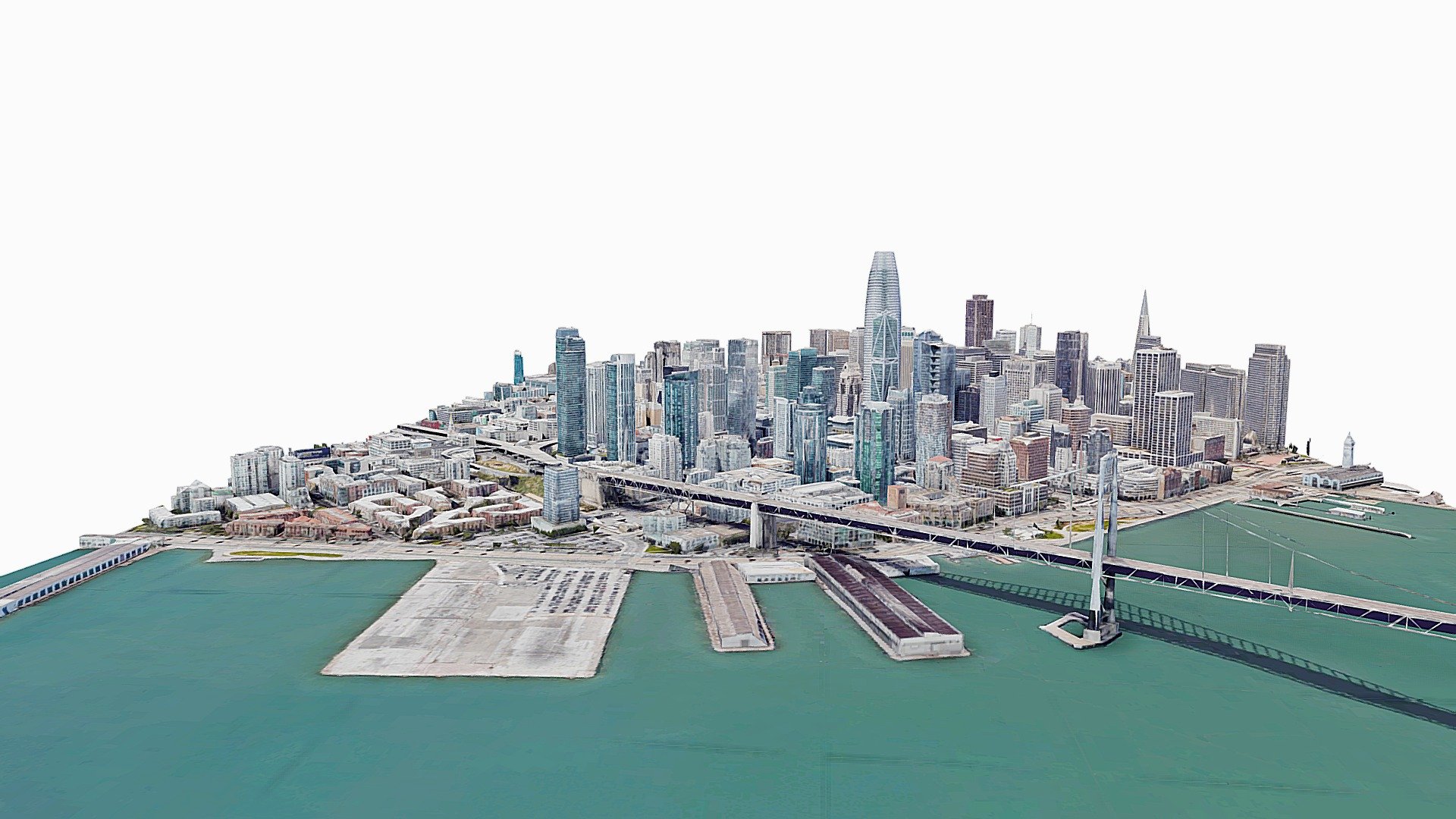 San Francisco,city,scan,map,skyscraper,terrain 3d model