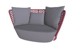 Faye Bay Beach Sofa Cranberry & Gray