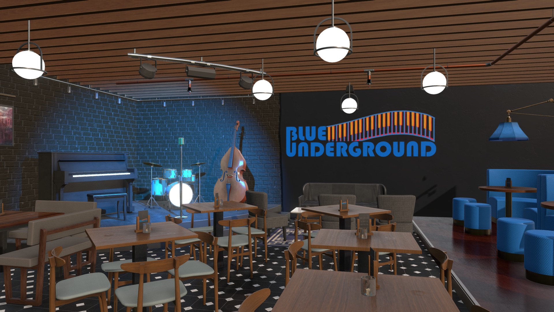 Jazz Club 3d model