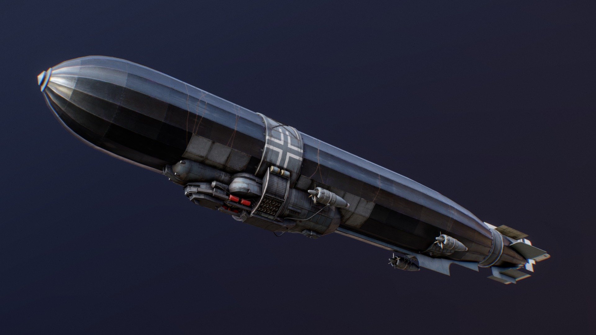 Dieselpunk WW1 German Zeppelin 3d model