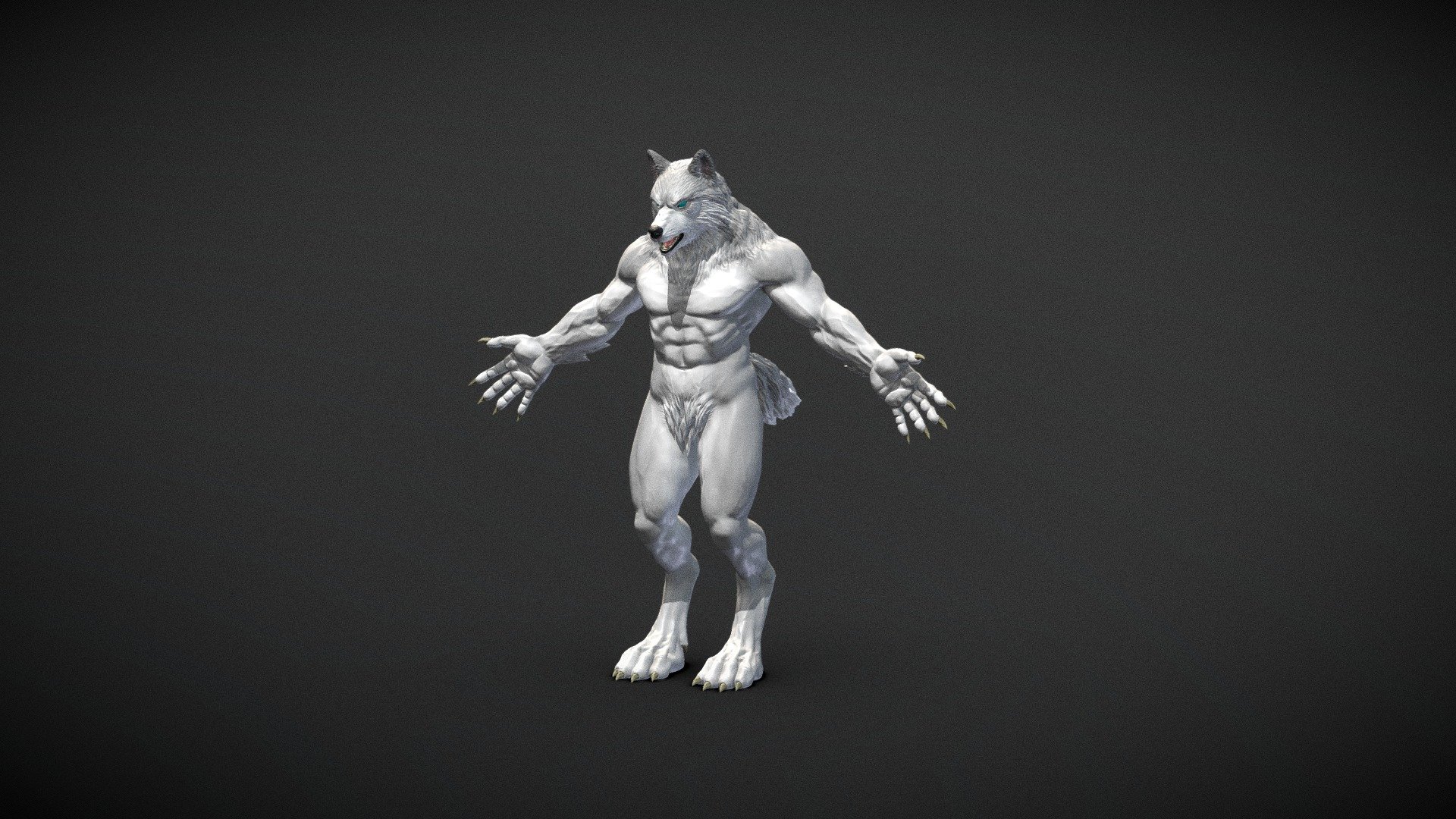 Merged Hog Wolf 11 PAINT Decimated 3d model