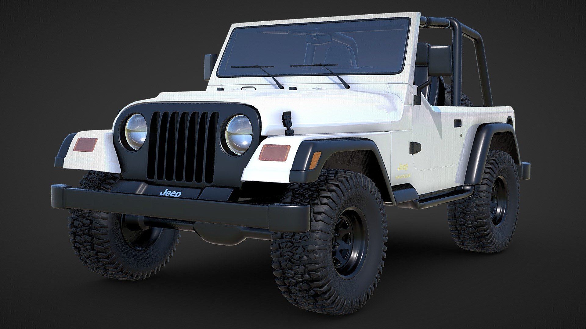 Jeep Wrangler 1997 Stock 3d model