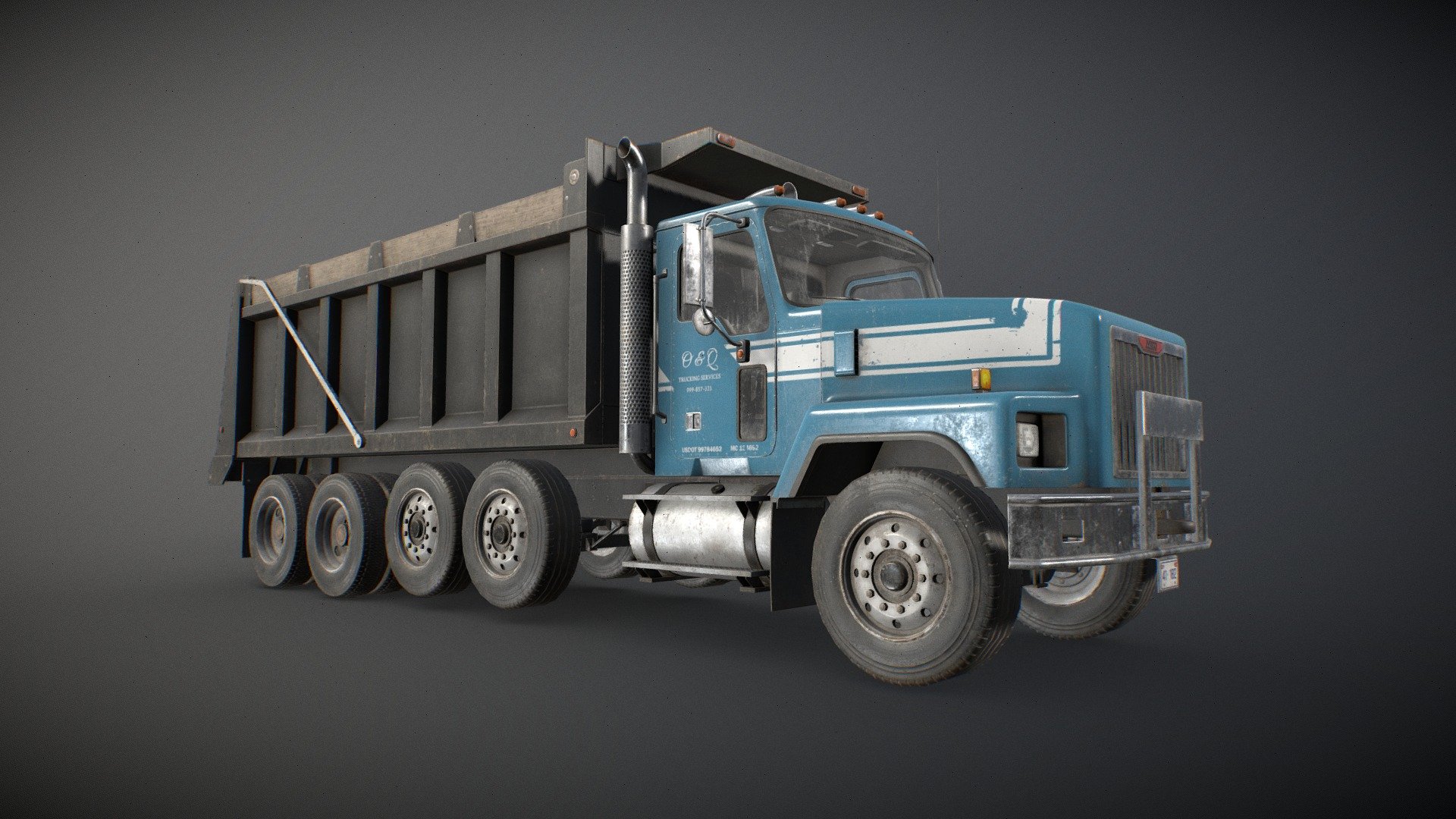 Classic Dump Truck 3d model