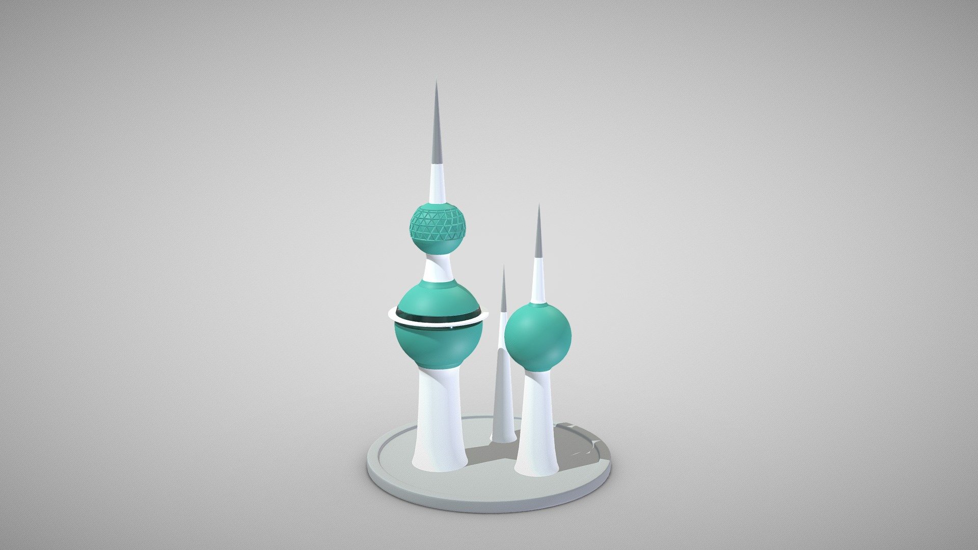 Kuwait towers 3d model