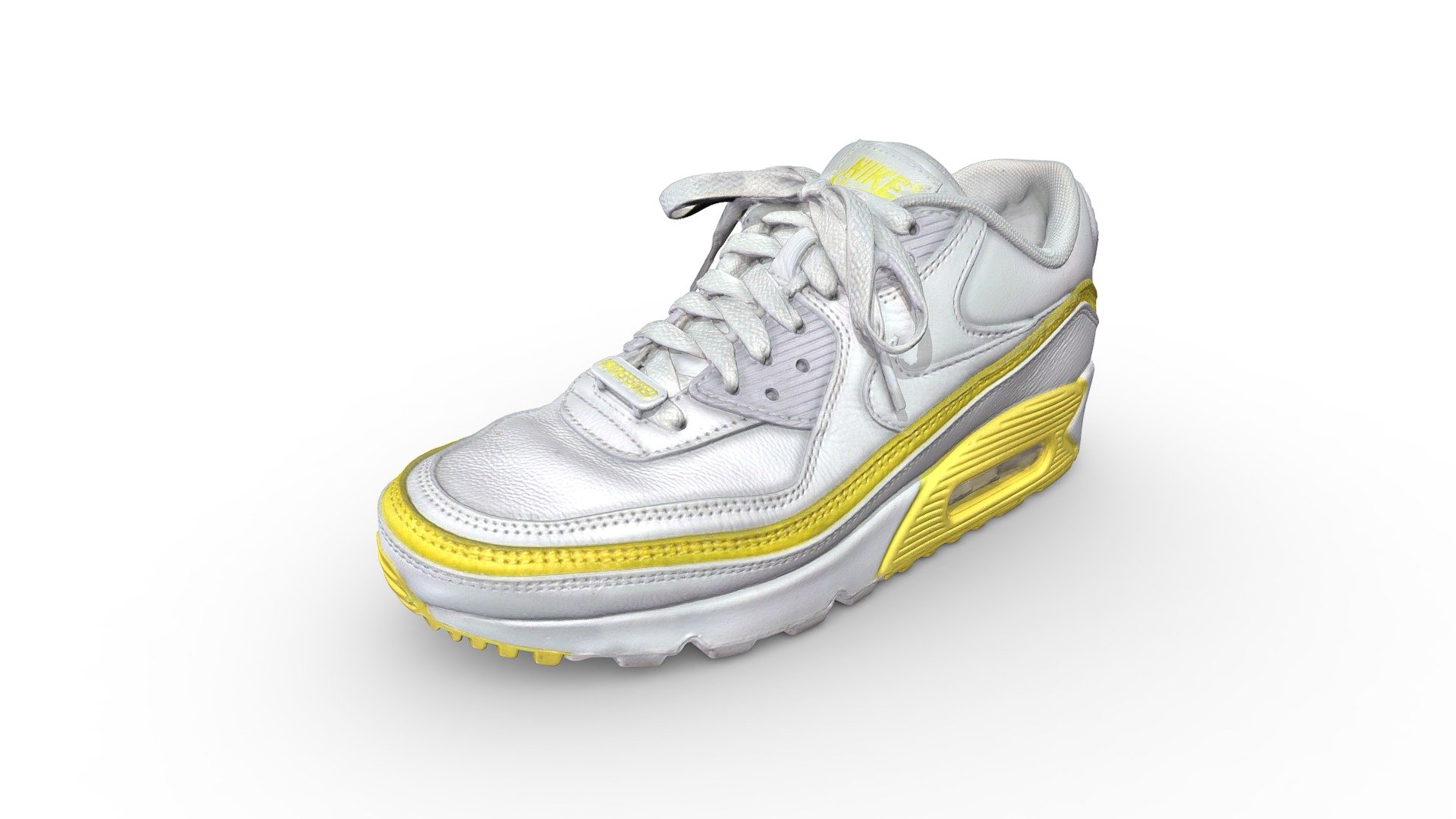 Nike Air Max 90 Undefeated White Optic Yellow 3d model