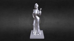 3D Printable Girl in a Long Dress