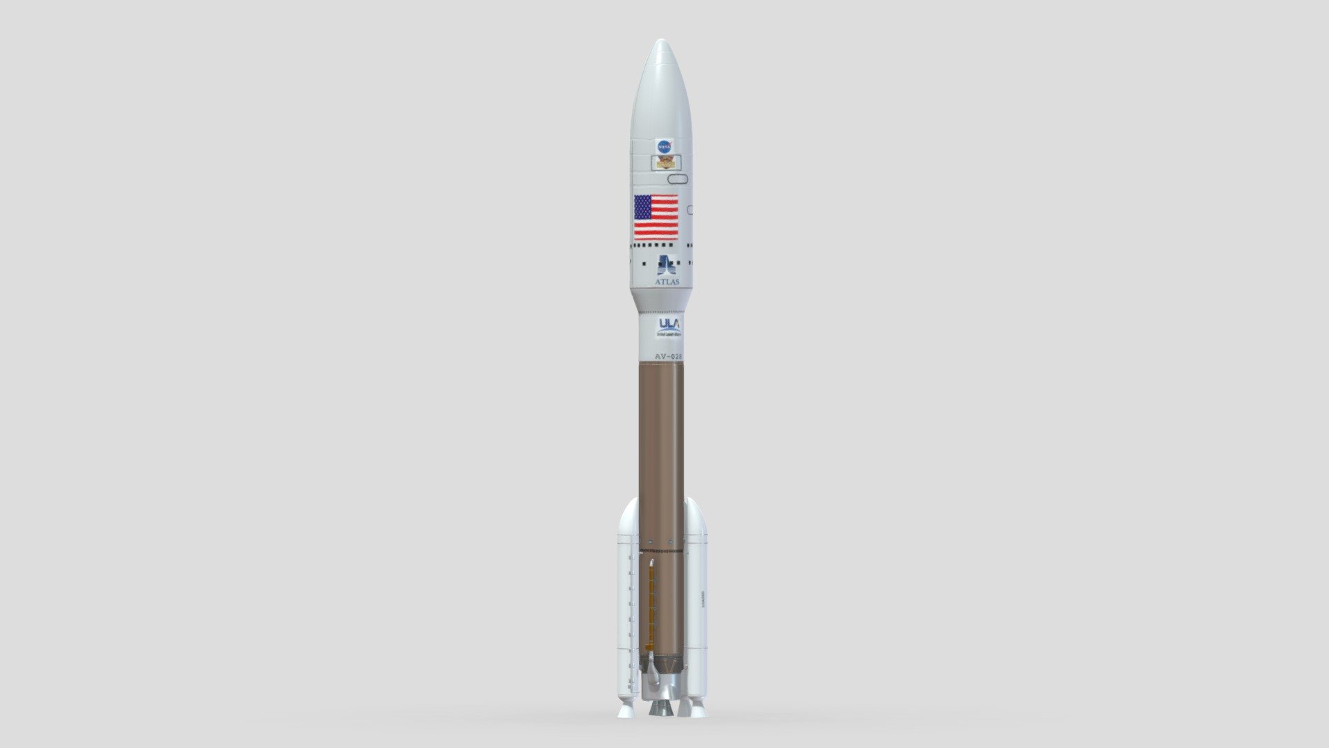 Atlas V 541 Mars Curiosity Rover Mission 3d model