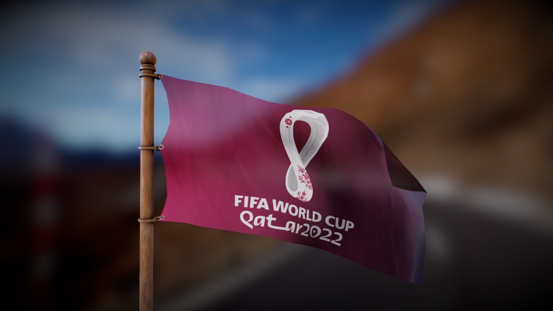 FIFA World Cup Qatar 2022 flag 3d model