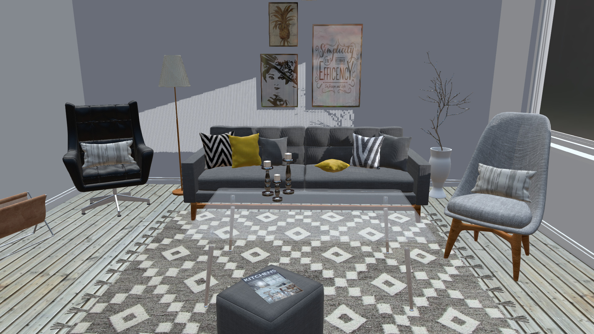 Scandinavian Living Room 3d model