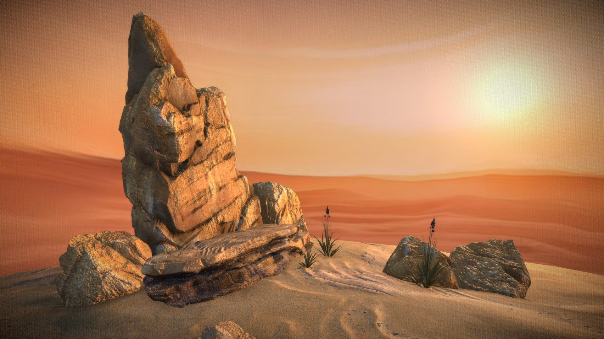 desert rocks 3d model