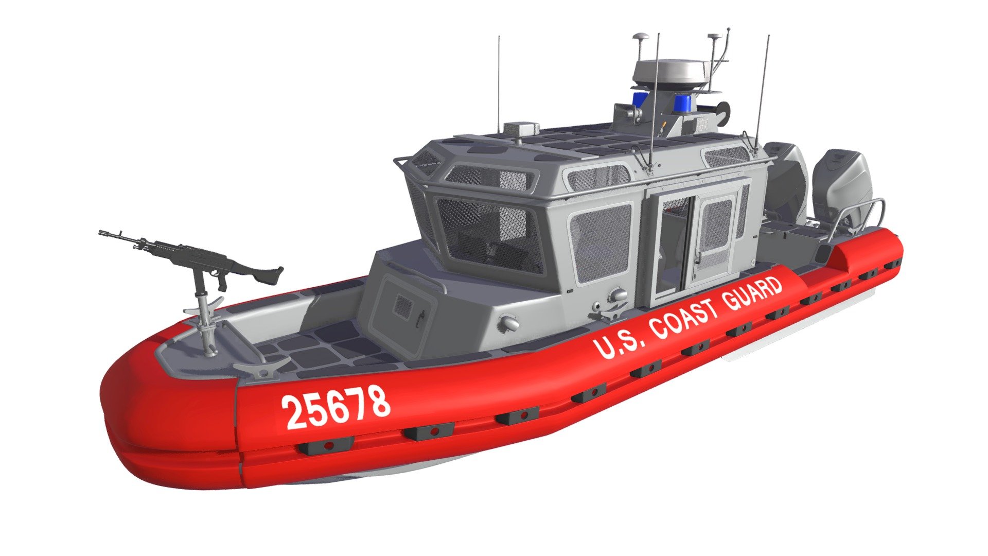 Coast Guard Defender Class Boat 3d model