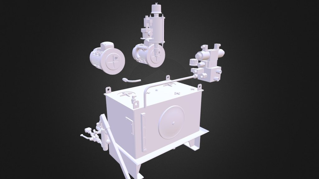 Hydraulic-press-disassembled 3d model