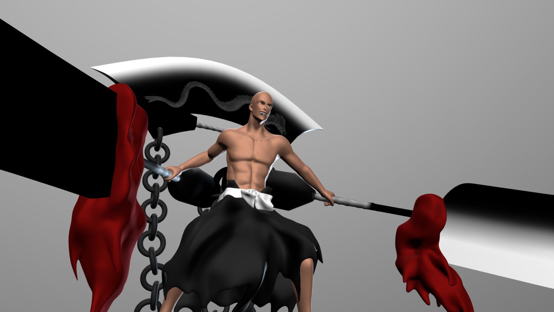 BLEACH 班目一角 卍解 龍紋鬼灯丸 Ikkaku BANKAI 3d model