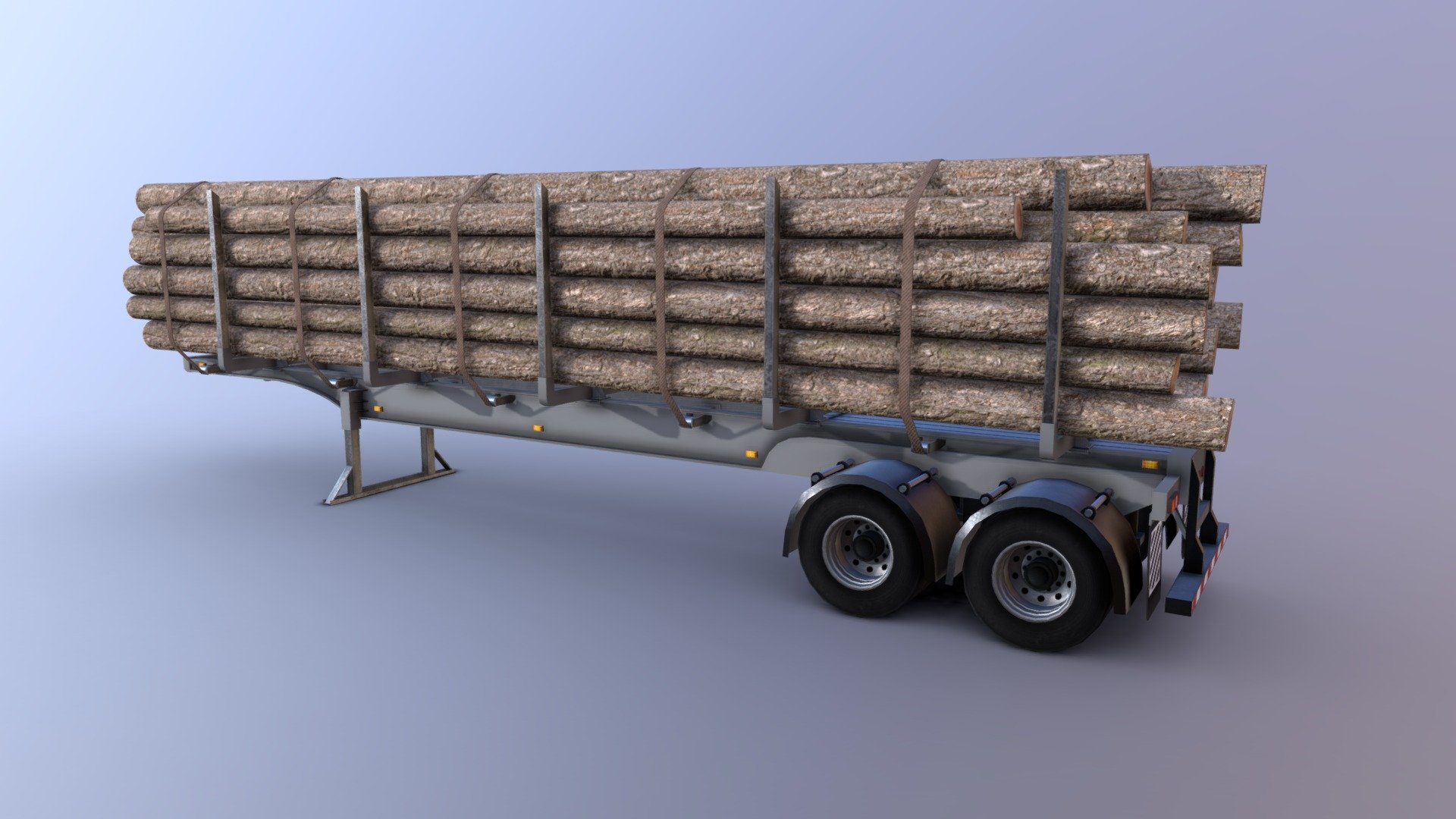 Wood Trailer 3d model