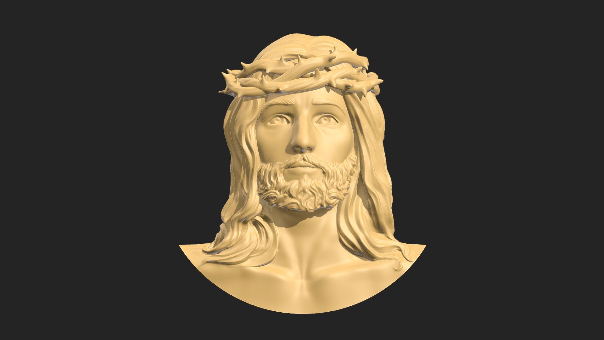 Jesus Head Pendant 3D Print 3d model