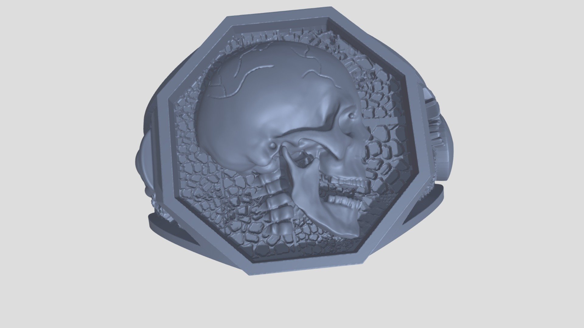 SKULL MEMENTO MORI RING 3D PRINT 3d model