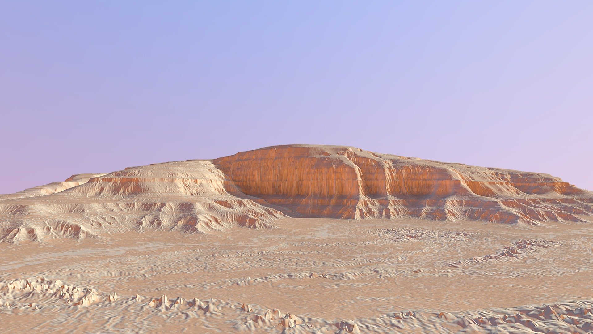 Mountain With Terraces 3d model