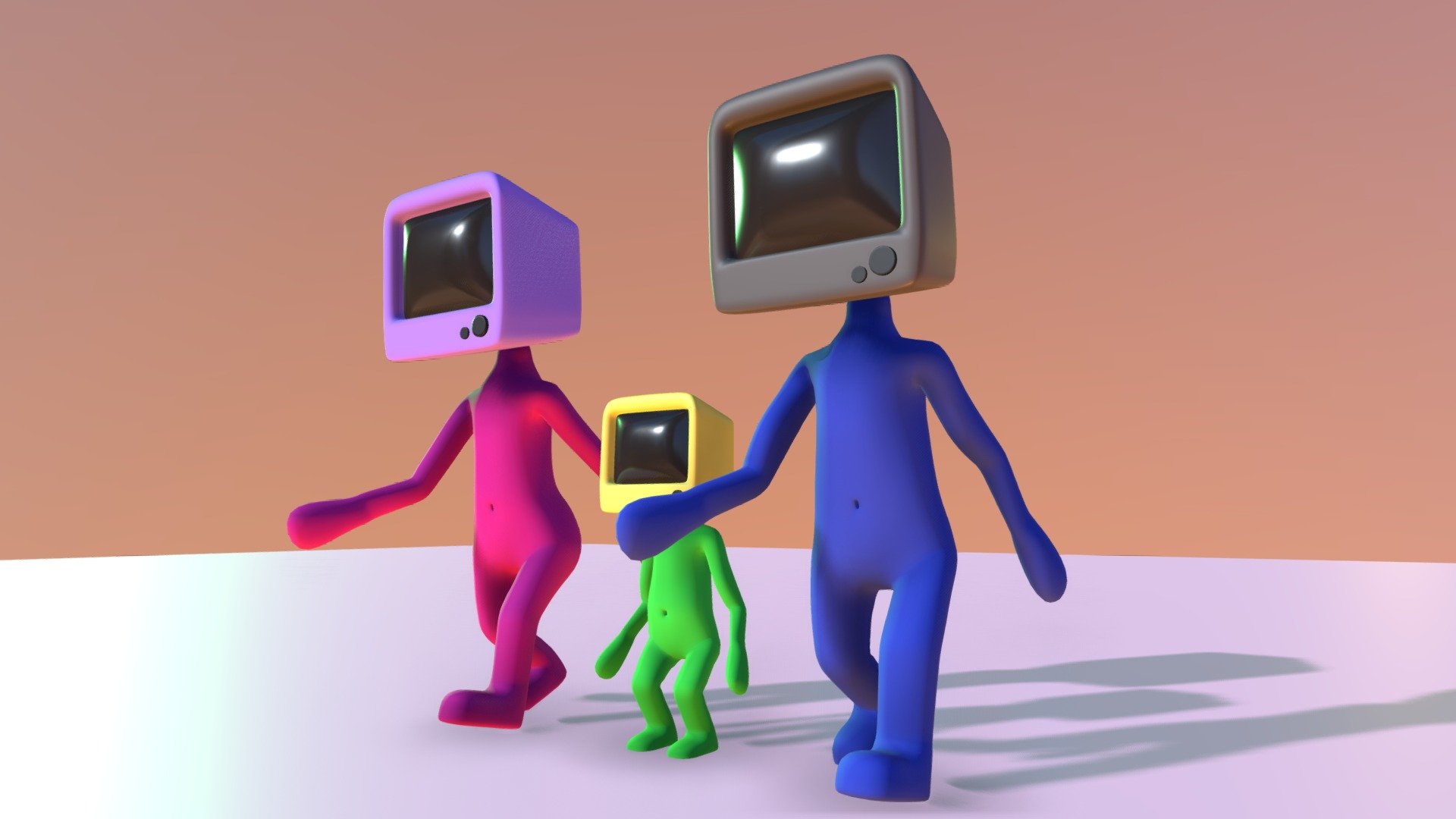 TV_Family 3d model