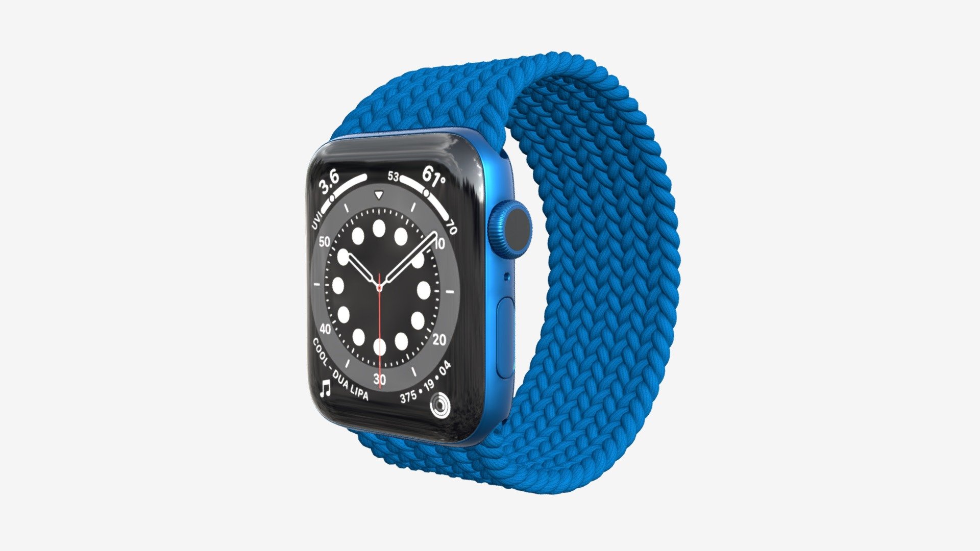 Apple Watch Series 6 braided solo loop blue 3d model