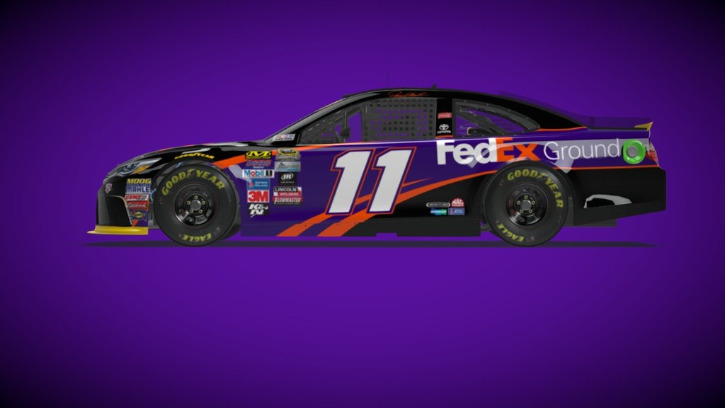 Denny Hamlins No. 11 FedEx Camry Race Car 3d model