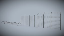 Netting Mesh Fence Kit Low-poly 3D model