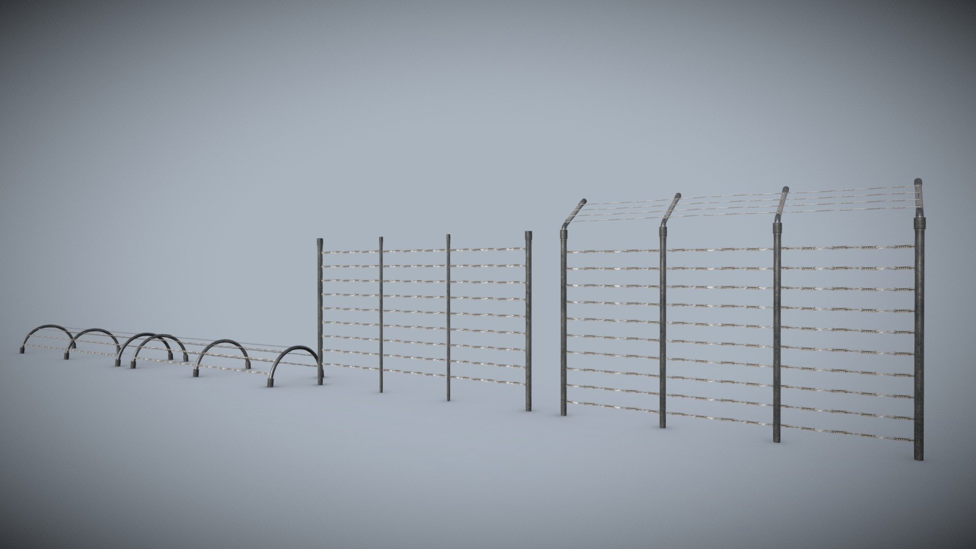 Netting Mesh Fence Kit Low-poly 3D model 3d model