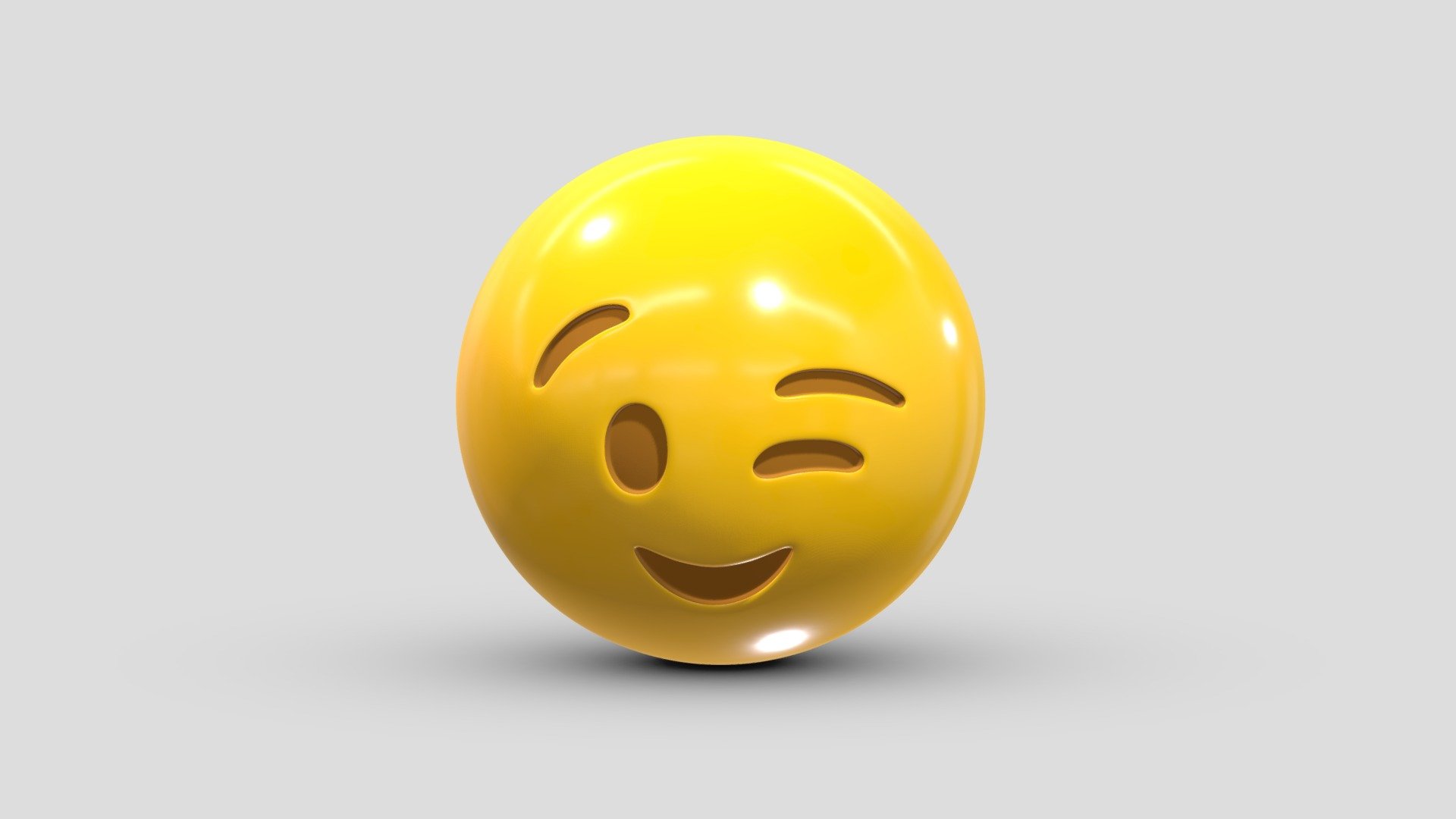 Apple Winking Face 3d model