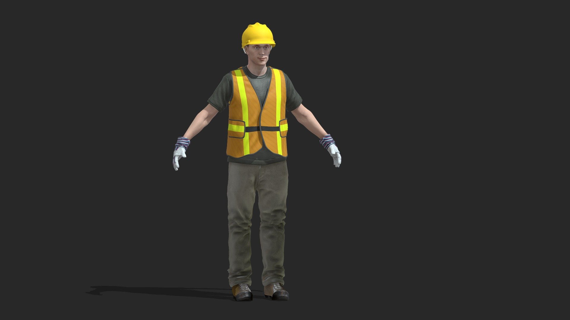 Construction Worker Low Poly 3d model