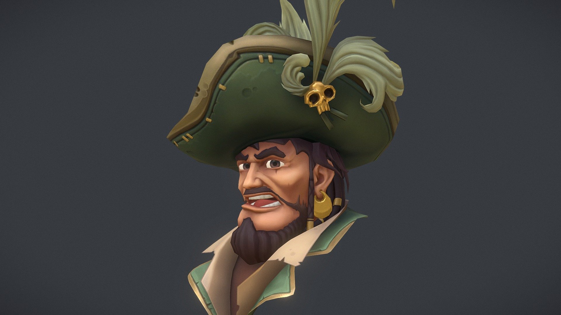 Pirate Bust 3d model