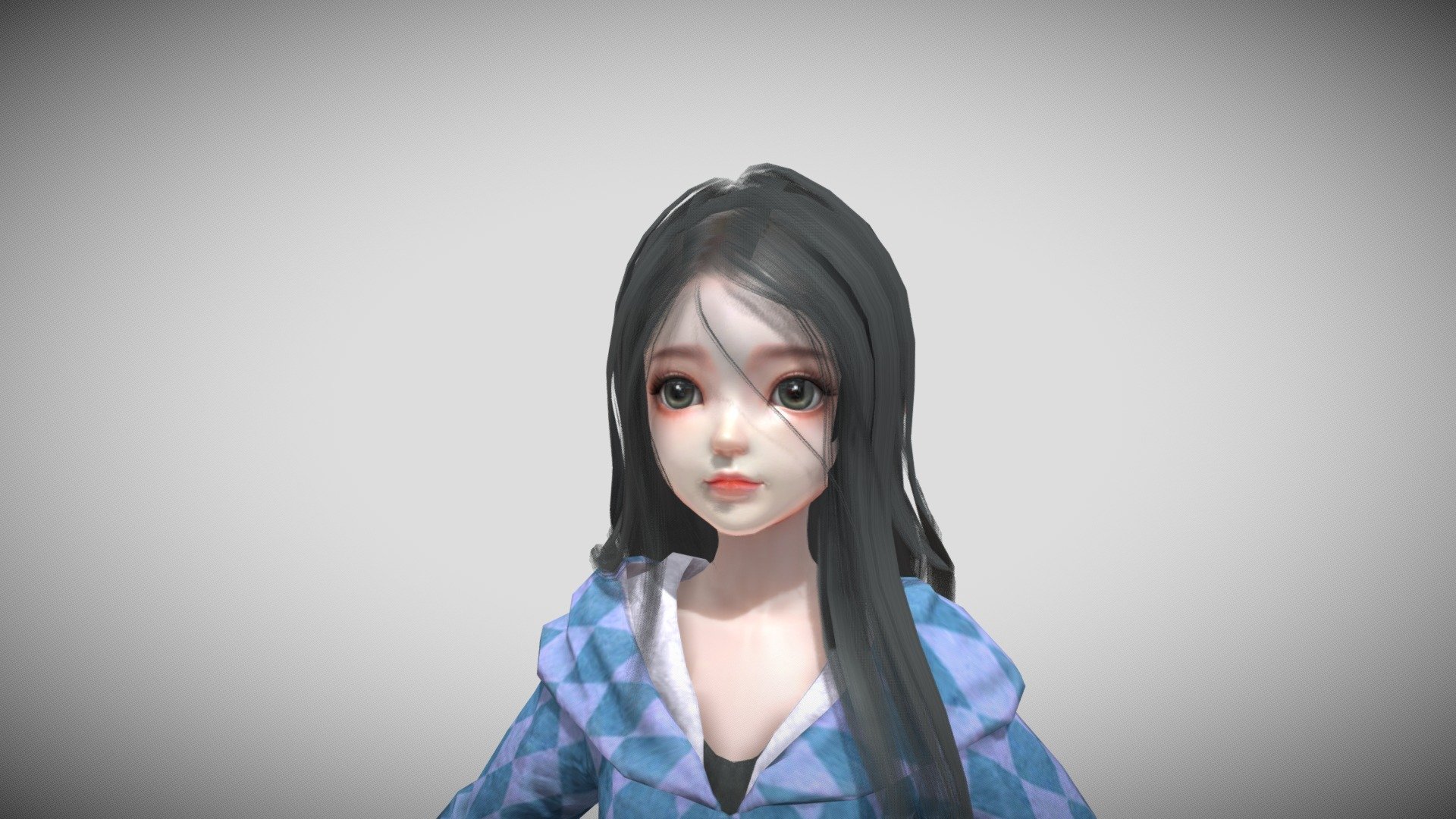 a little girl named Emily. 3d model