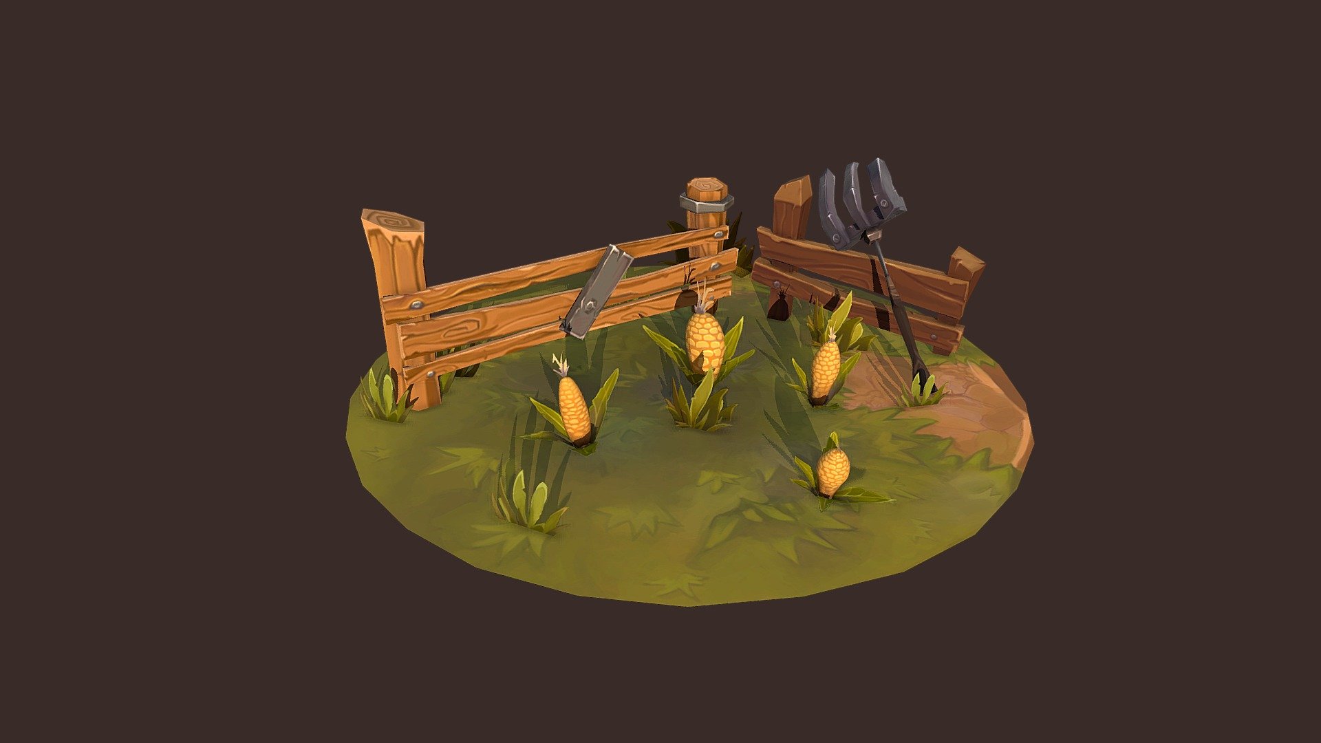 Corn Farm Diorama 3d model