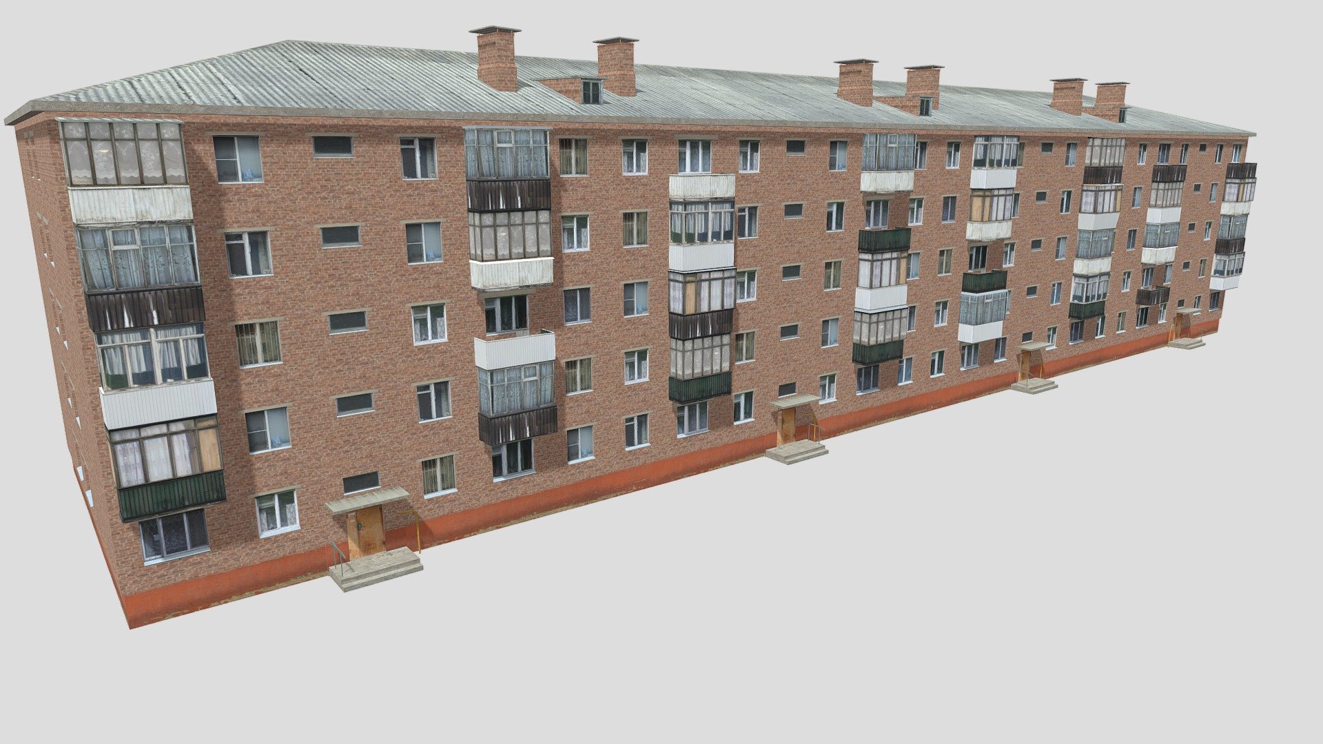 Russian brick house 3d model