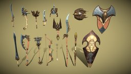 Fantasy Elf Weapon Set