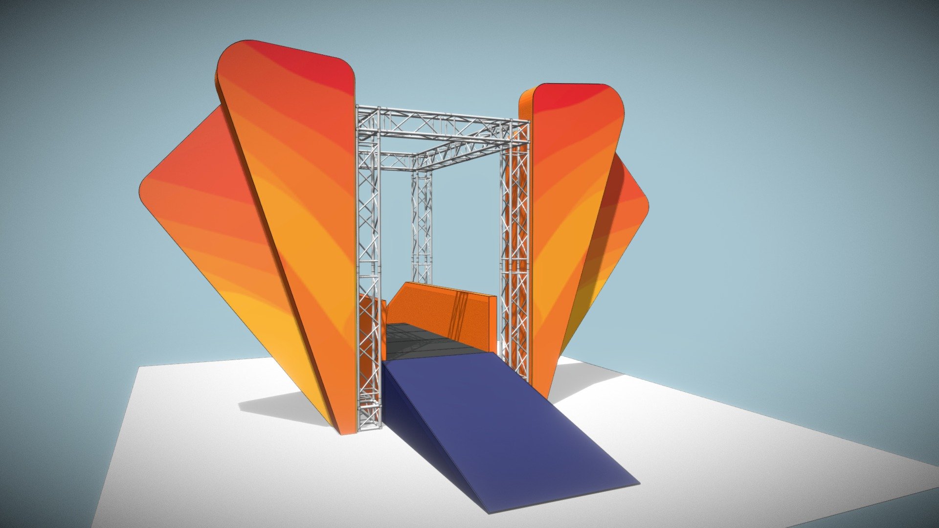 Cycling Start Ramp 3d model