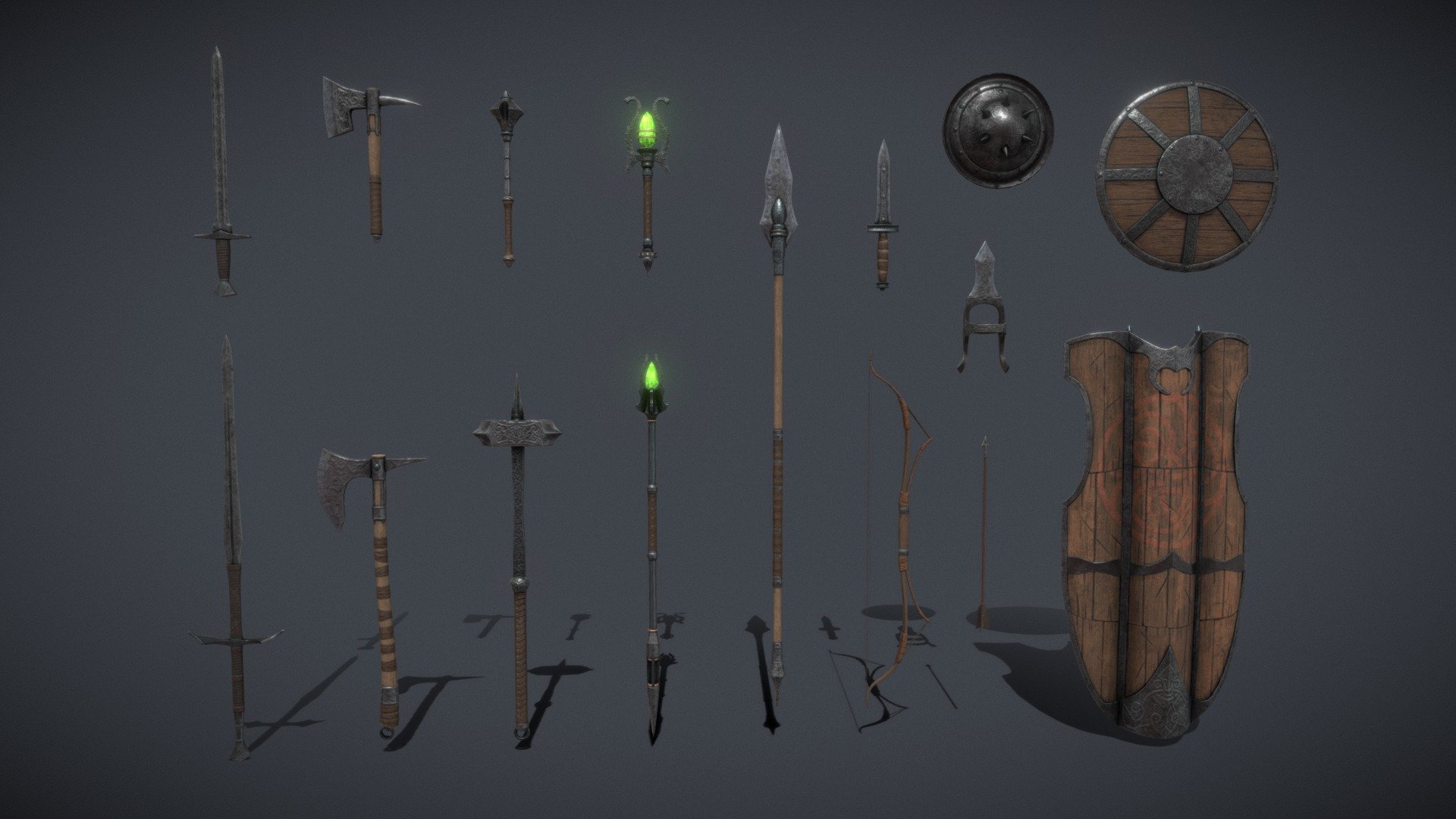 Iron Weapons Fantasy Set 3d model