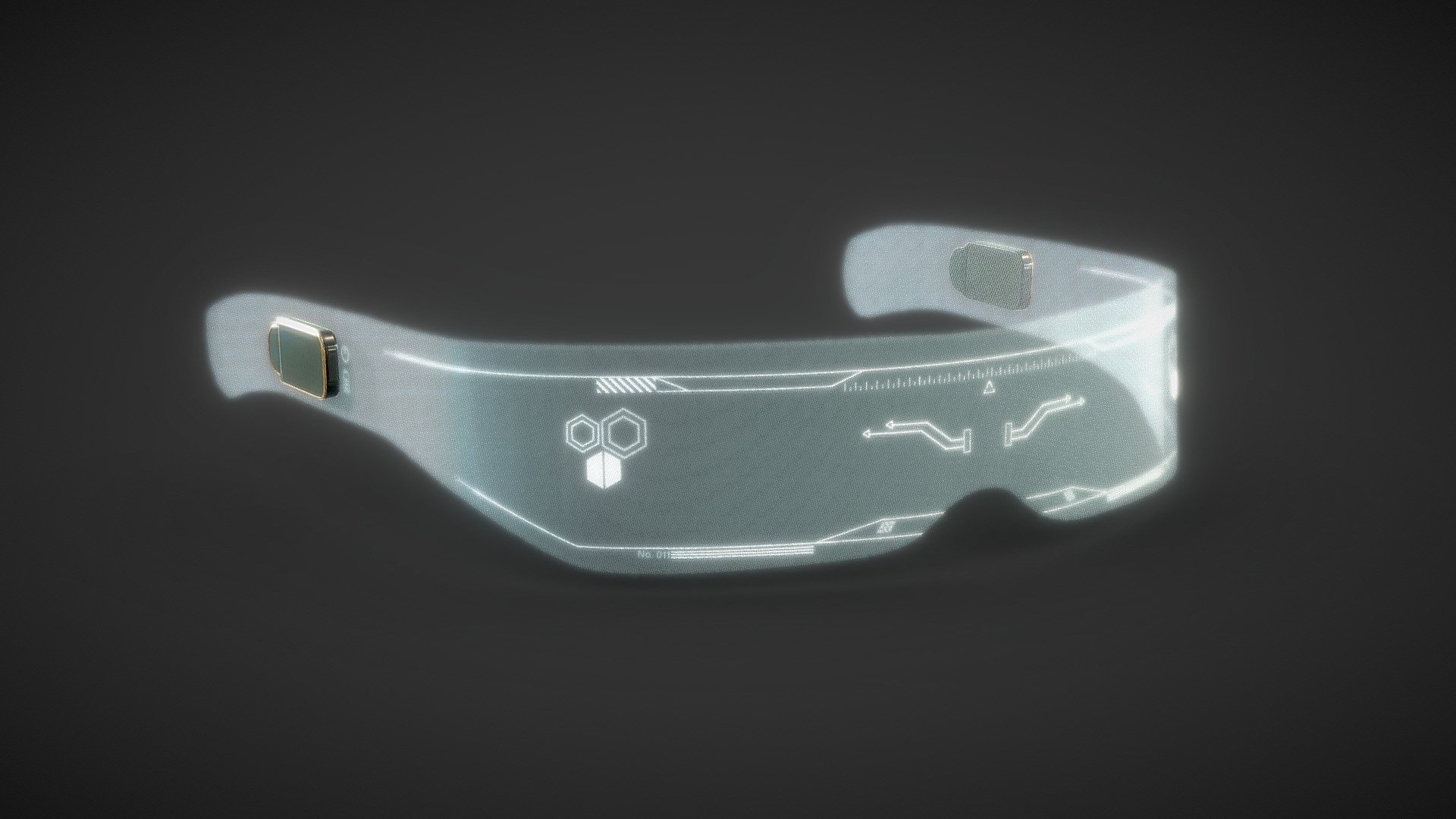 Futuristic Cyberpunk Sci-fi Glasses 3d model